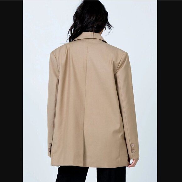 Princess Polly Lioness Welcome to the Jungle Tan Oversized Blazer L - Picture 7 of 14